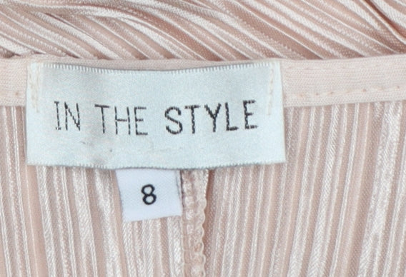In The Style Women’s Beige Pleated Maxi Dress Size 8