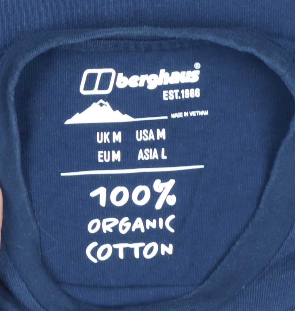 Berghaus Men's Blue Organic Cotton Logo T-Shirt Size M