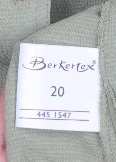 Berkertex Women Green Size 20 Button-Up Short Sleeve Shirt