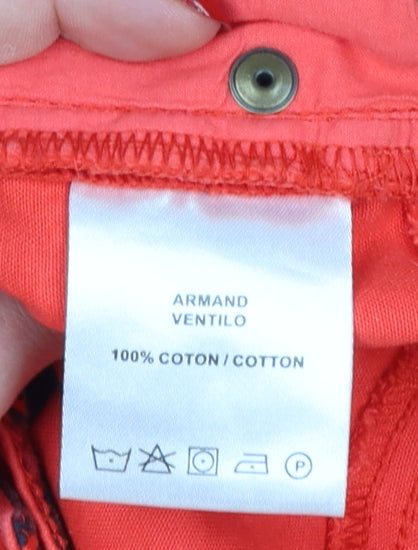 Armand Ventilo Women Red Straight Jeans Size 16 Cotton