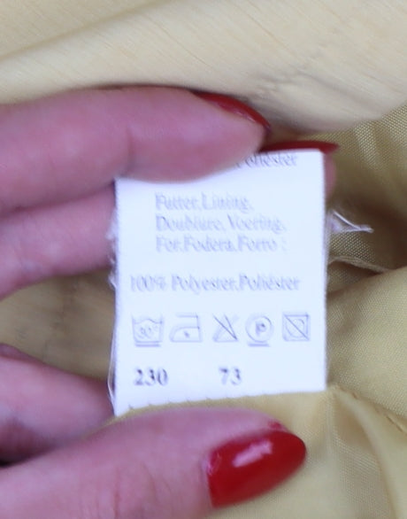 Golfino Women’s Yellow Cotton Rain Coat Size 8 Collared Mid-Length