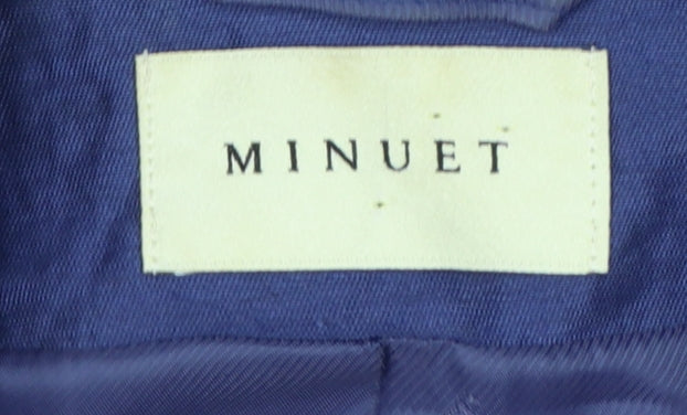 Minuet Women’s Blue Linen Blend 3/4 Sleeve Single-Breasted Blazer UK 10