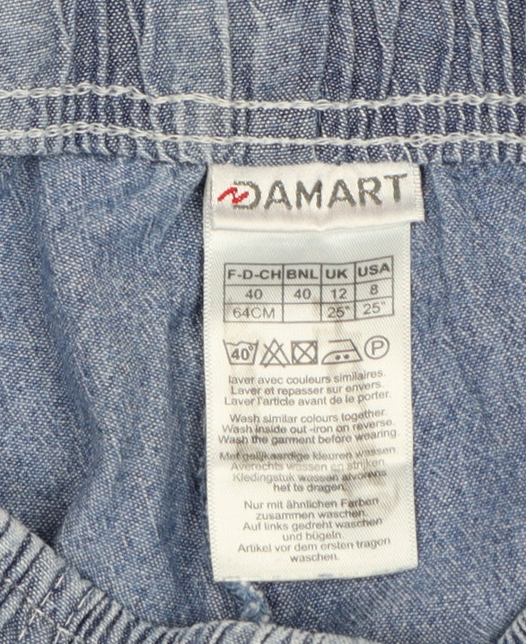 Damart Womens Blue High Rise Relaxed Tapered Jeans Size 12