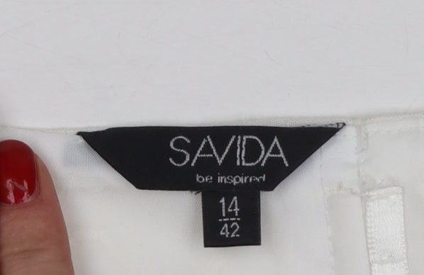 Savida Women's White Strapless Cotton Dress Size 14