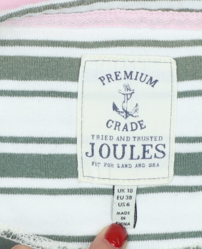 Joules Women’s Multicoloured Stripe Cotton Long Sleeve T-Shirt UK10