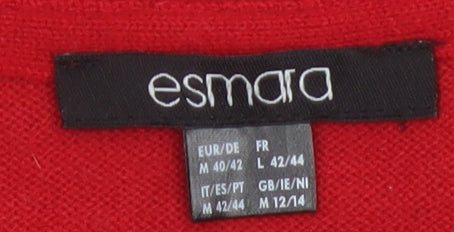 Esmara Women Red Size 12 Christmas Reindeer Crew Neck Knit Jumper