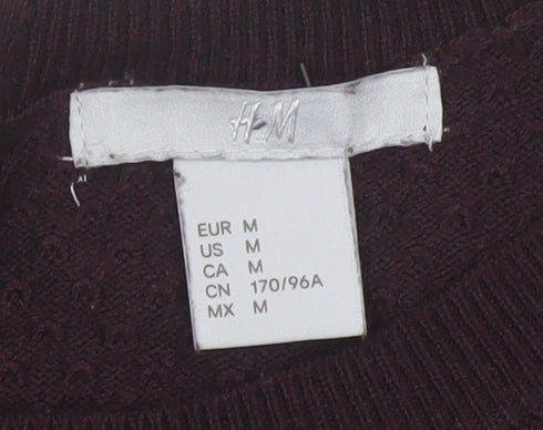 H&M Women’s Brown UK 12 Full Zip Knit Jumper Long Sleeve