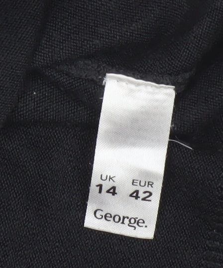 George Women’s Grey Black Leopard Print Scoop Neck Jumper UK 14