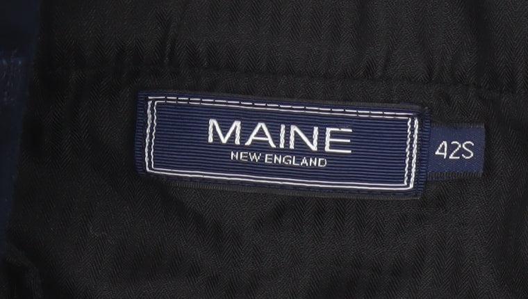 Maine New England Men’s Blue 42S Cotton Straight Chino Trousers