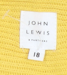 John Lewis & Partners Women Yellow Size 18 Cotton Knit Pullover Jumper
