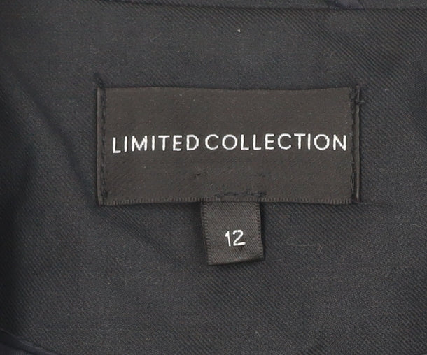 Marks & Spencer Women Black Size 12 Tailored Single-Breasted Blazer
