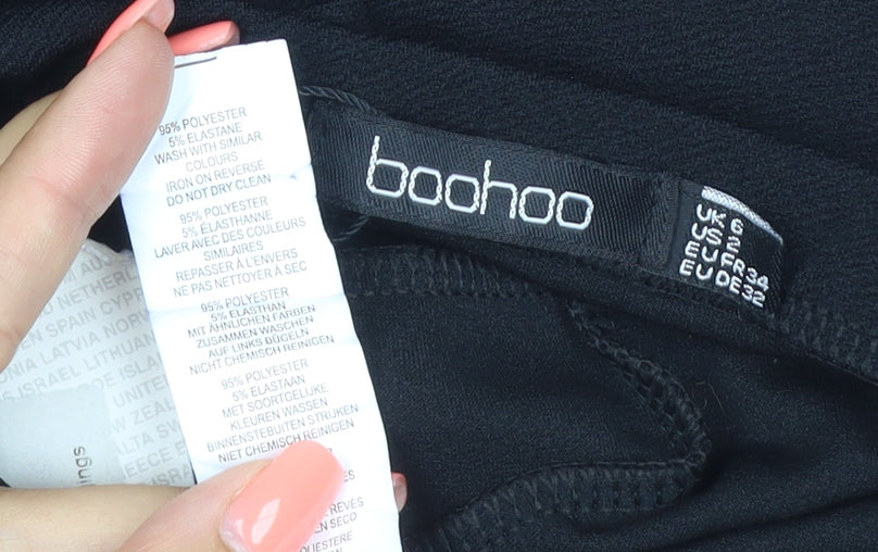 Boohoo Women's Black UK 6 Skinny Ankle Stretch Trousers Zip