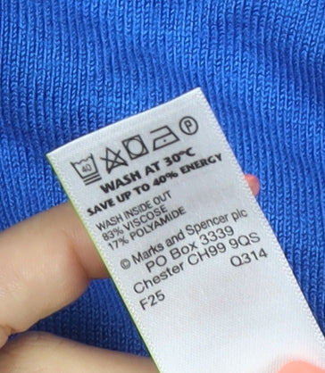 Marks and Spencer Women’s Blue UK 16 Round Neck Button Cardigan