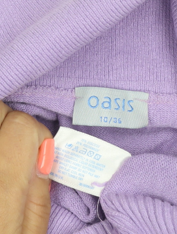 Oasis Women’s Purple UK 10 Roll Neck Knit Pullover Jumper