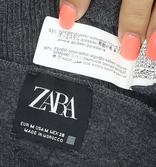 Zara Women’s Grey M Button Front Knit Cardigan Long Sleeve
