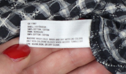 Gap Women Black Check Fit & Flare Knee Length Dress UK 4
