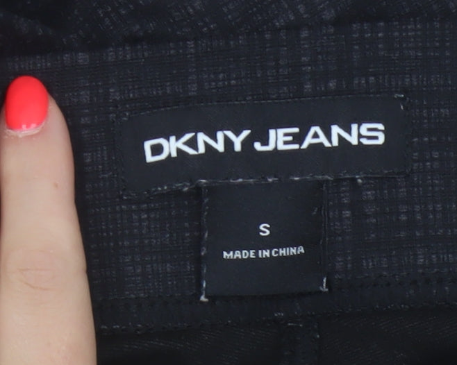 DKNY Jeans Women Black S Stretch Skinny Check Jegging Trousers