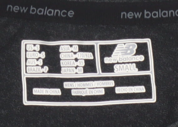 New Balance Men’s Black S Graphic Logo Sports Crew Neck T-Shirt