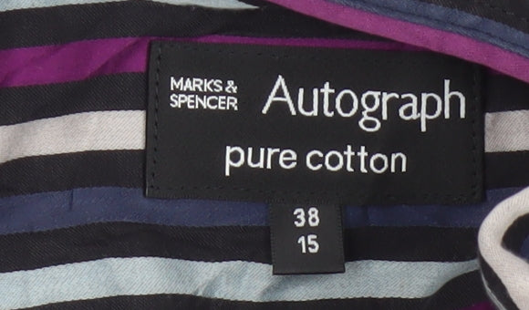 Marks and Spencer Autograph Men’s Multicoloured Stripe Shirt 15 38