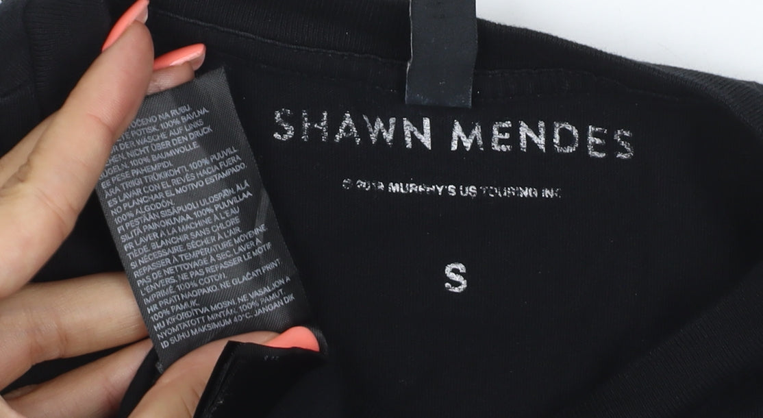 Shawn Mendes Unisex Adults Black S Basic Music Graphic T-Shirt