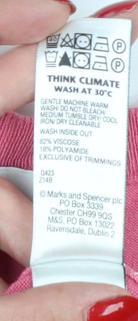 Marks and Spencer Women Pink Size 16 Button Knit Cardigan