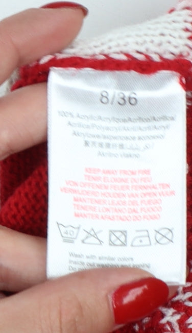 Heart and Soul Women Red Size 8 Christmas Gingerbread Sequin Jumper