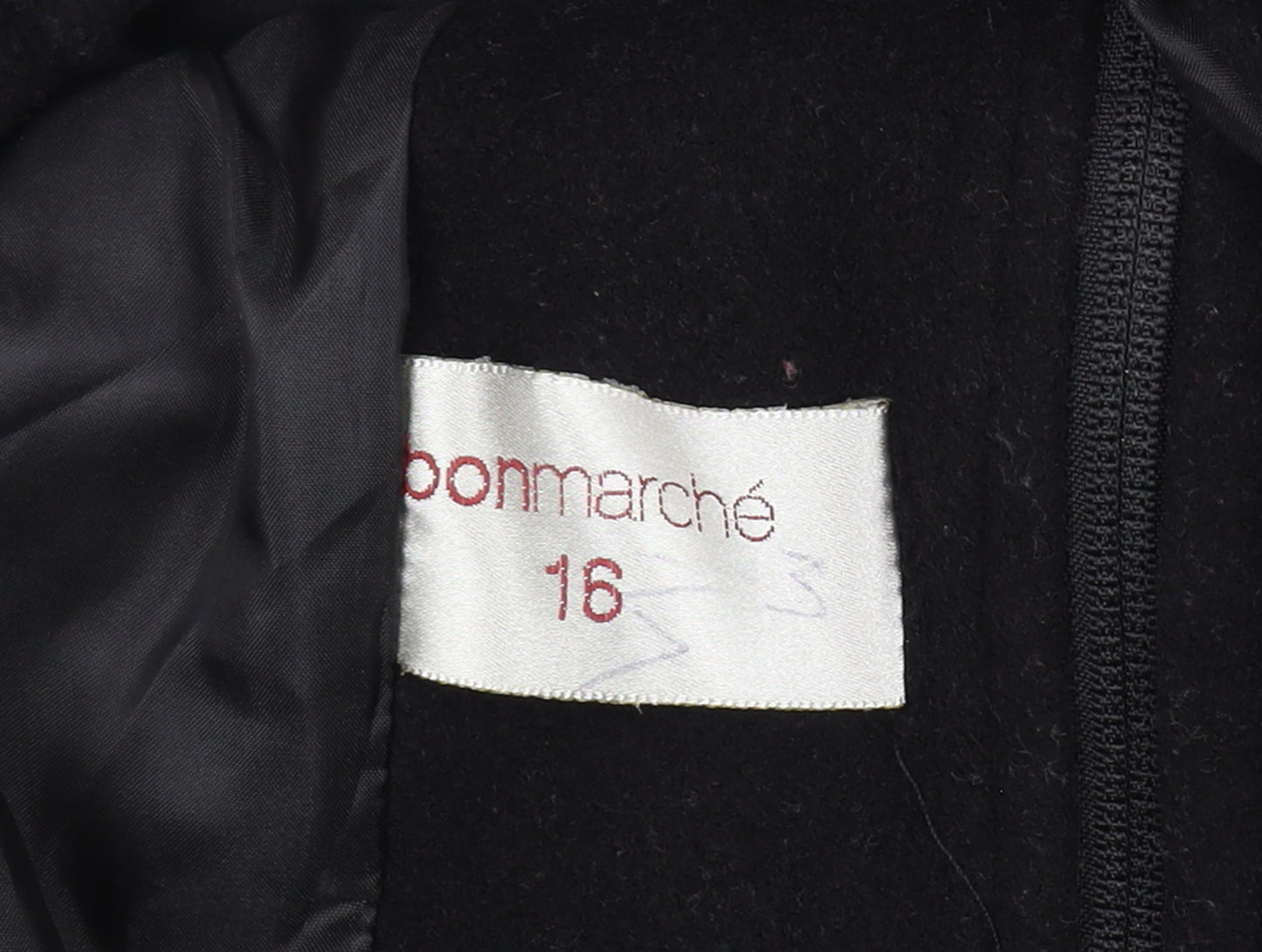 Bonmarche Women’s Black Size 16 Wool Mohair Short Zip Coat