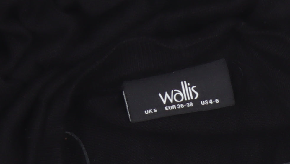 Wallis Women Black S Longline Open High Neck Viscose Cardigan