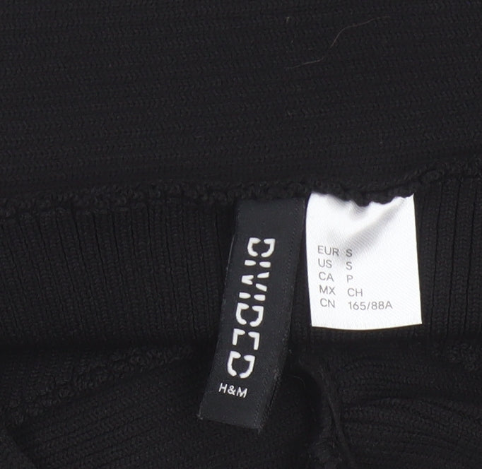 H&M Divided Women’s Black S Off Shoulder Rib Knit Slim Jumper