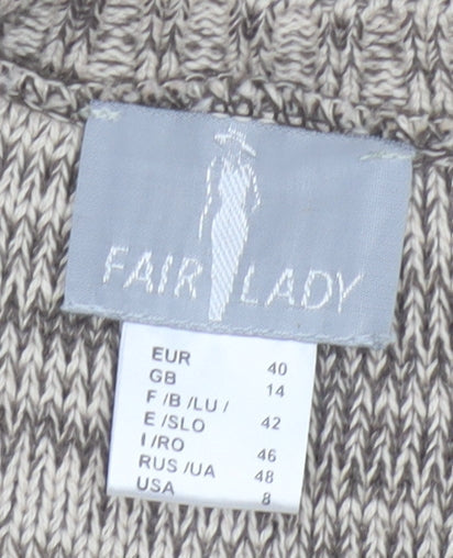 Fair Lady Women's Multicoloured Size 14 Knit Round Neck Pullover Jumper