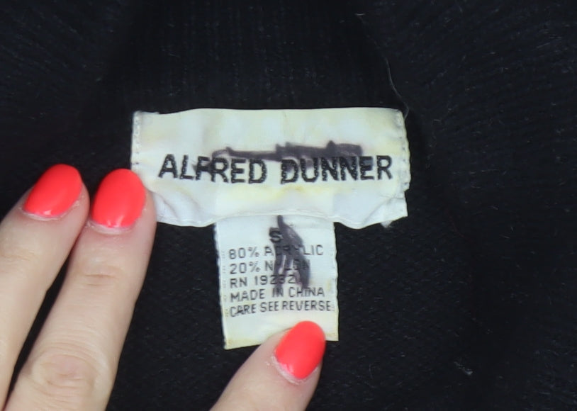 Alfred Dunner Women’s Black S Sequin Mock Neck Knit Pullover Jumper
