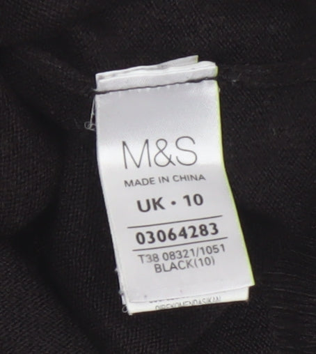 Marks and Spencer Women’s Black Size 10 Crew Neck Raglan Jumper