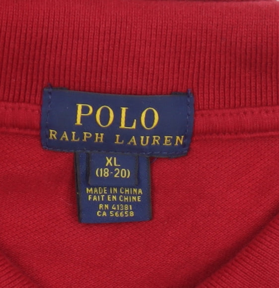 Polo Ralph Lauren Teens Red XL Classic Cotton Logo Polo Shirt