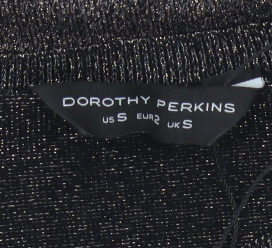 Additional view of Dorothy Perkins Women’s Black Glitter Puff Sleeve Jumper UK S