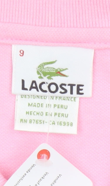 Lacoste Men’s Pink 4XL Classic Cotton Logo Short Sleeve Polo Shirt
