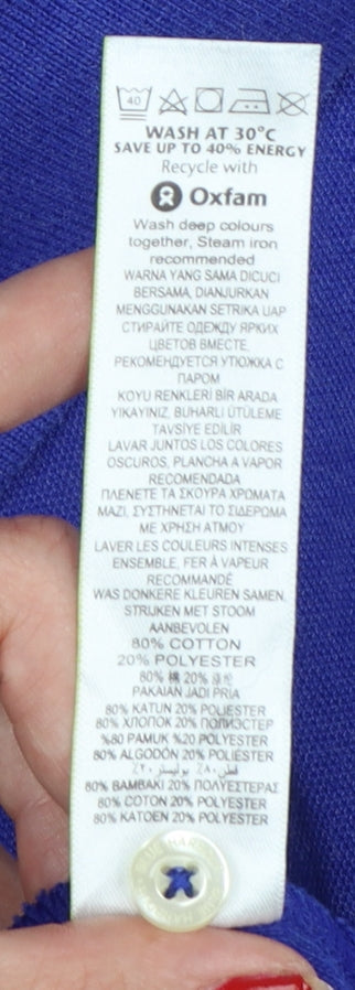 Marks and Spencer Men Cobalt Blue XL Blue Harbour Cotton Blend Polo Shirt