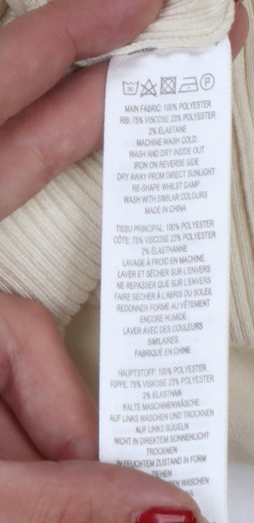 Additional view of French Connection Women Ivory XS Puff Sleeve High Neck Blouse