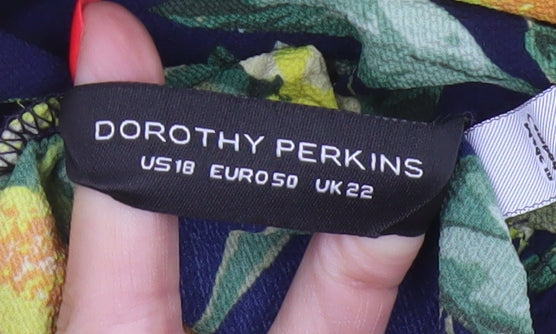 Additional view of Dorothy Perkins Women Multicoloured UK 22 Floral Off Shoulder Button Blouse