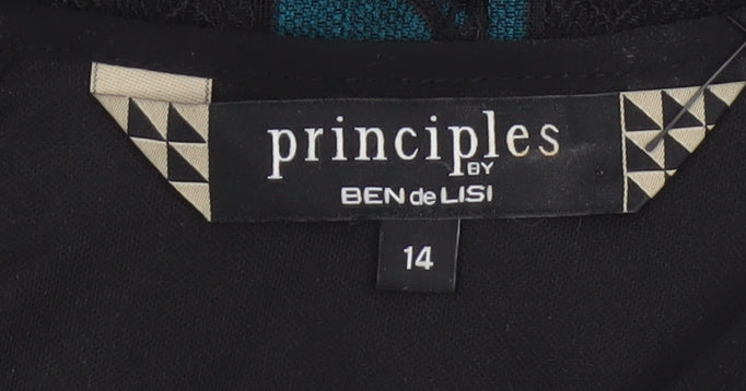 Additional view of Principles Ben de Lisi Women Black Teal UK 14 Lace Shift Party Dress