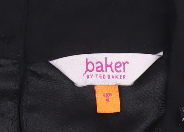 Additional view of Baker by Ted Baker girls’ black 2-3 years pleated rhinestone blouse