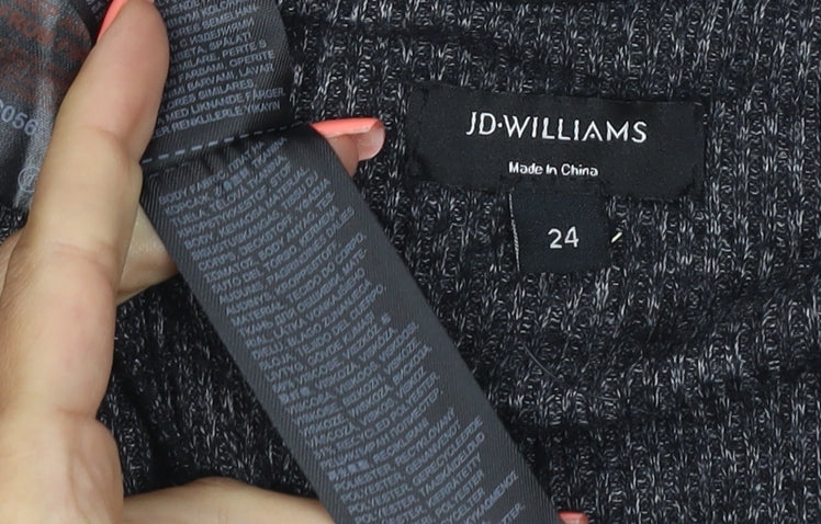 Brand and care label for JD Williams Women Black, size 24, Wrap Cardigan V-Neck 3/4 Sleeve