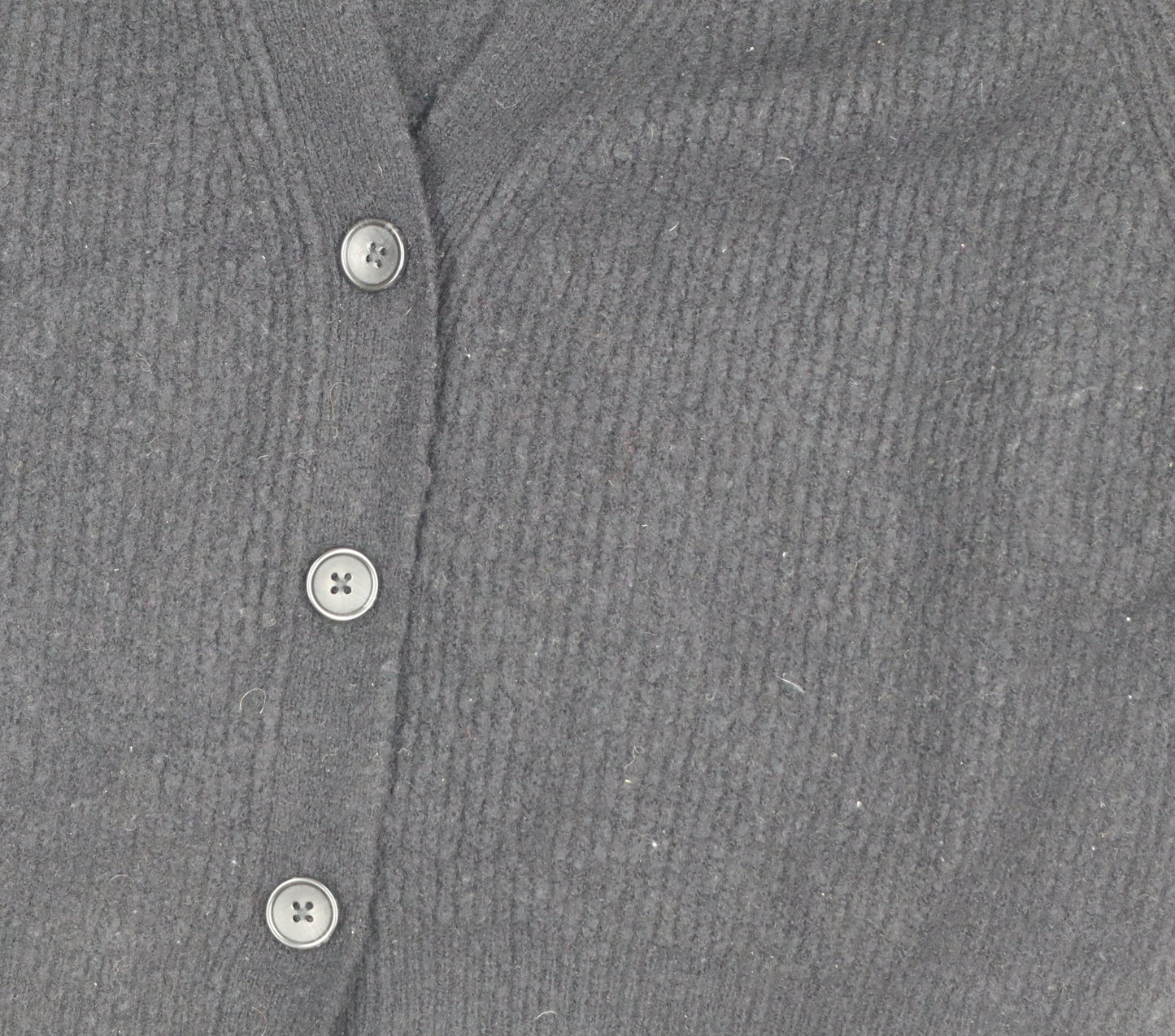 Hush Women Black M Wool Blend V-Neck Button Cardigan Raglan Knit