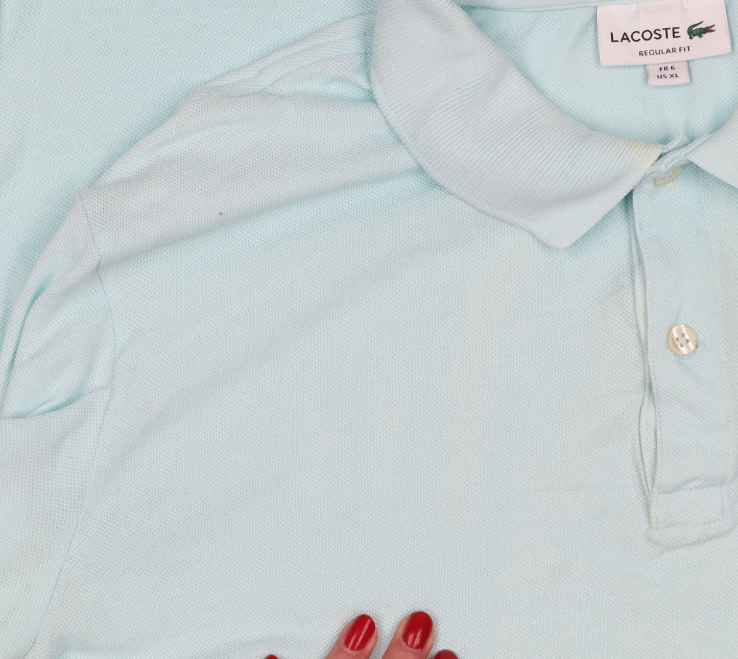 Lacoste Men’s Blue XL Regular Fit Cotton Logo Polo Shirt