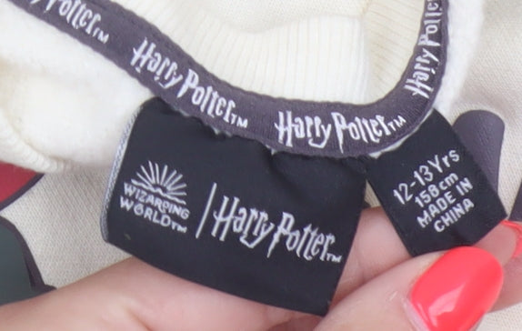 Harry Potter Girls Ivory 12-13 Years Gryffindor Graphic Pullover Sweatshirt