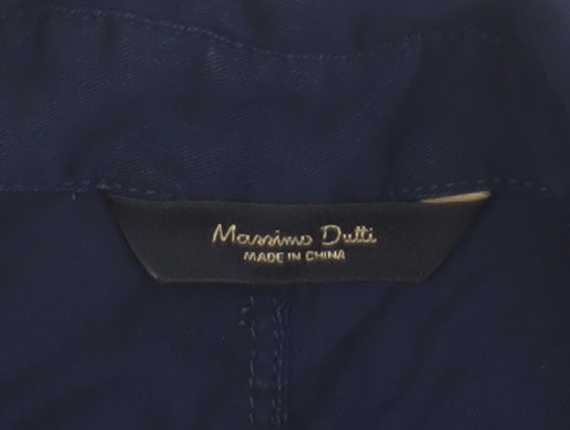 Massimo Dutti Women Blue UK 10 Lyocell Collared Button-Up Shirt