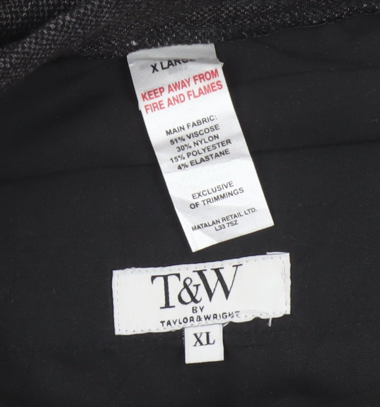 T&W Taylor & Wright Men’s Grey XL Tapered Drawstring Jogger Trousers