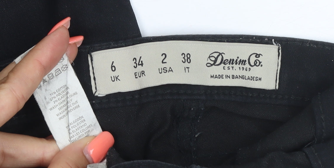 Brand and care label for Denim Co. Women’s Black UK 6 Skinny Stretch Jeans Cotton Blend