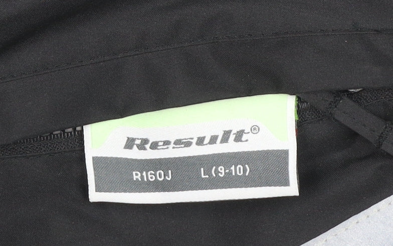 Additional view of Result boys’ black hooded jacket 9-10 years lined reflective zip