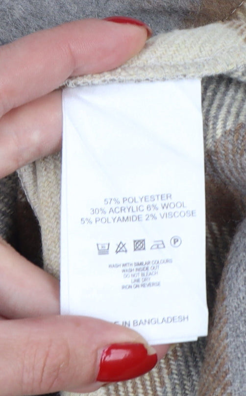 Charcoal & Chalk Women's Grey Check Basic Jacket UK 12 Button Pockets