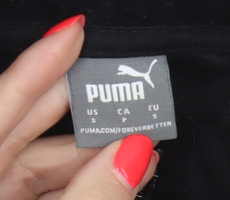 Additional view of Puma Women’s Black S Velour Logo Tape Full Zip Cropped Jacket
